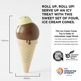 Wooden Ice Cream Cones Set Toy Kitchens & Play Food Le Toy Van, Inc. 