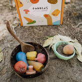 Tubbles Sensory Stones | Vibrant Veggie Wooden Toys Olli Ella 