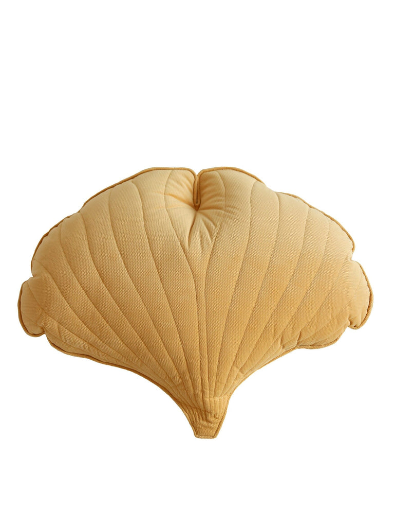 Velvet “Honey” Ginkgo Leaf Pillow Cushion moimili.us 