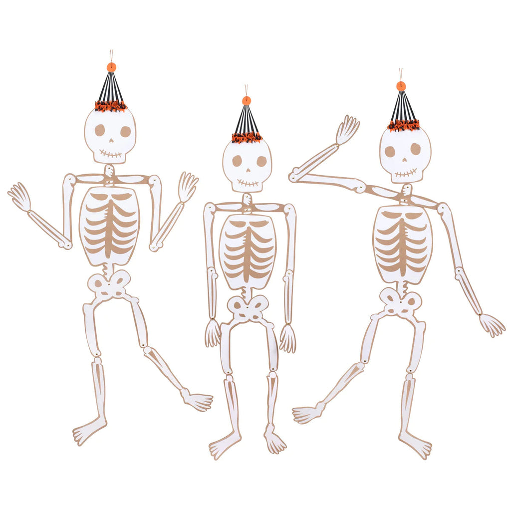 Vintage Giant Halloween Jointed Skeletons Toys Meri Meri 