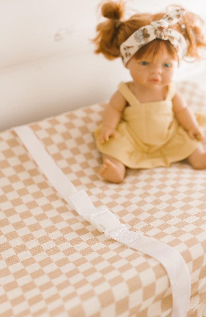 Checker Changing Pad Cover | Wheat