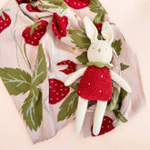 Blanket Strawberry Bunny Organic Baby Decor Spring Summer The Blueberry Hill 
