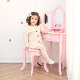  Alessandra Kids Corner Vanity Table & Stool | Pink