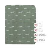 All-Stages Midi Crib Sheet in GOTS Certified Organic Muslin Cotton | Ocean Waves