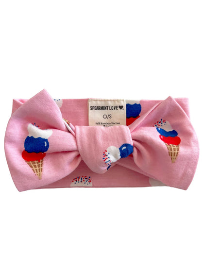 Knot Bow | Pink Ice Cream Bows & Headbands SpearmintLOVE 0-6M 