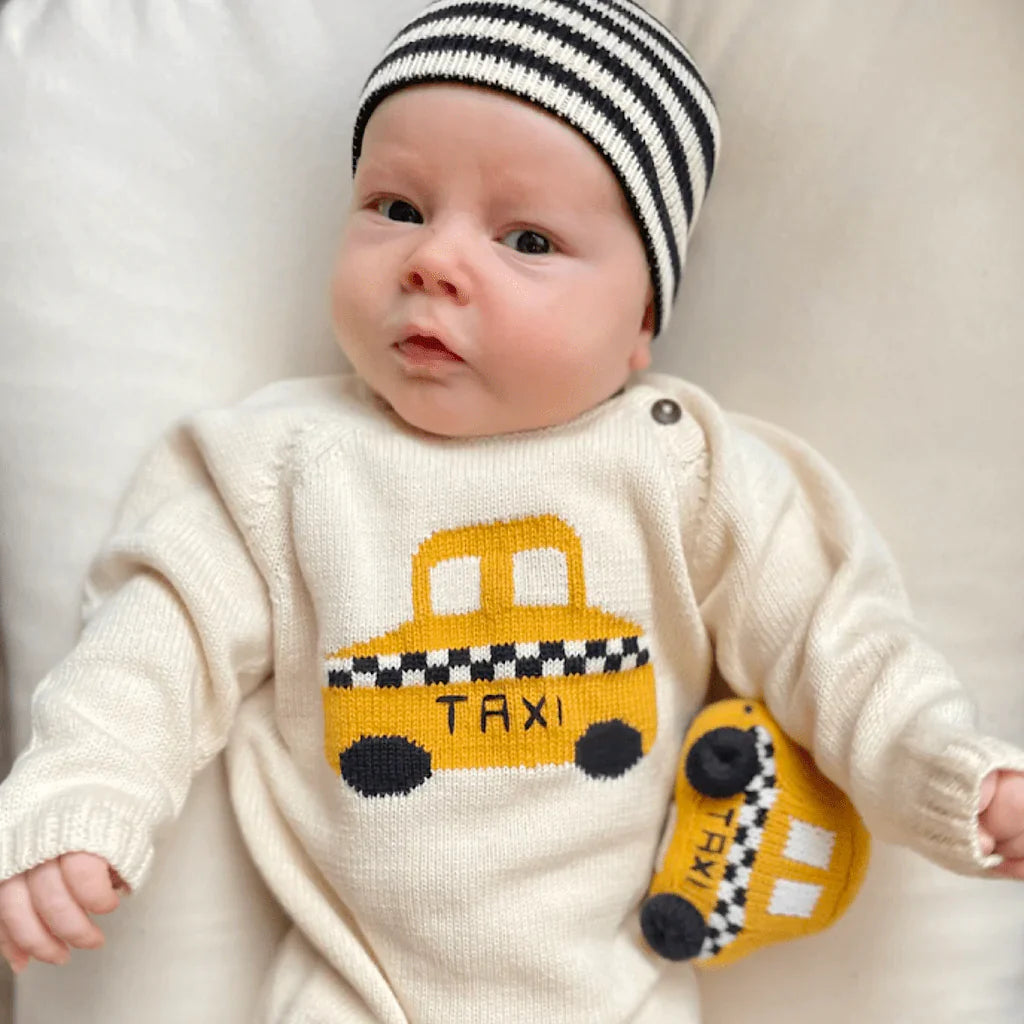 Knit Baby Romper | Taxi Onesies Estella 