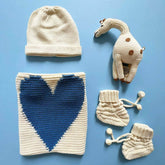 Classic Giraffe Organic Knit Baby Gift Baby Gift Sets Estella Blue 0-3 M 