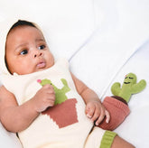 Organic Baby Gift Set | Handmade Newborn Romper, Bonnet & Rattle Toy | Cactus Baby Gift Sets Estella 