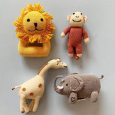 Organic Baby Gift Set | Lion, Elephant, Giraffe & Monkey Rattles Baby Gift Sets Estella 