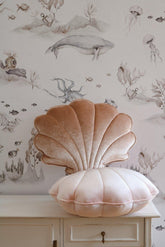 Velvet “Beige Pearl” Shell Pillow Cushion moimili.us 