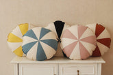 “Blue Circus” Round Patchwork Pillow Cushion moimili.us 