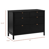 Bondi 6-Drawer Assembled Dresser | Black