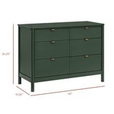 Bondi 6-Drawer Assembled Dresser | Forest Green