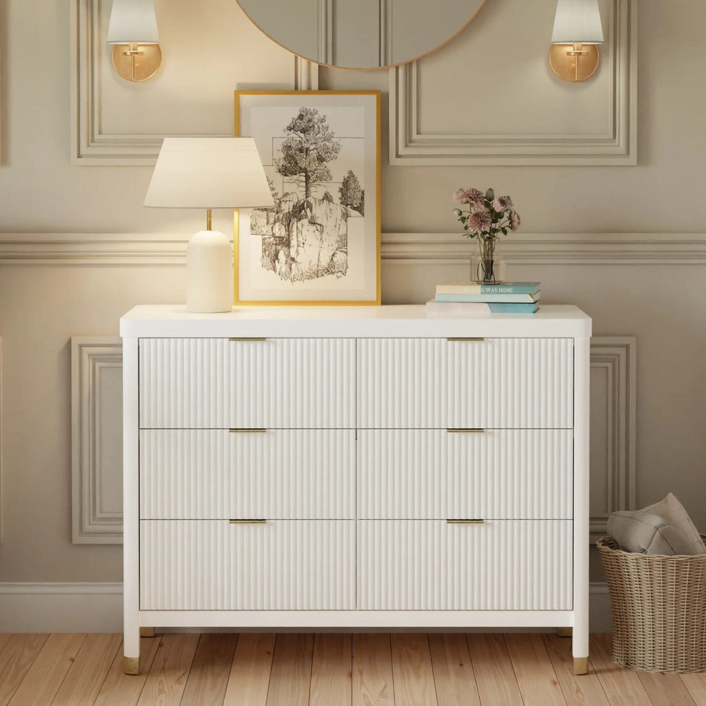 Brimsley 6-Drawer Assembled Dresser | Warm White