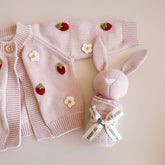 Cotton Strawberry Flower Cardigan Baby Sweater Spring Summer: 12-24m The Blueberry Hill 