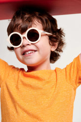 Euro Round Sweet Cream Sunglasses with Amber lens Sunglasses Babiators