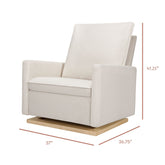 Cali Pillowback Chair and a Half Glider in Eco-Performance Fabric | Water Repellent & Stain Resistant | Cream