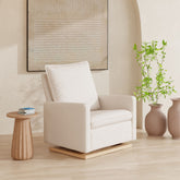 Cali Pillowback Chair and a Half Glider in Eco-Performance Fabric | Water Repellent & Stain Resistant | Cream