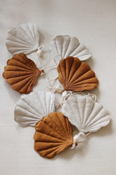 Linen “Caramel” Garland with Shells Garland moimili.us 