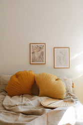 Linen “Caramel” Ginkgo Leaf Pillow Cushion moimili.us 