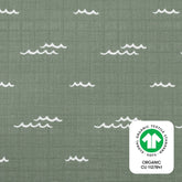 Crib Sheet in GOTS Certified Organic Muslin Cotton | Ocean Waves