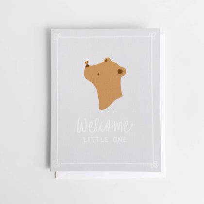 Bee Bear Greeting Card Welcome Baby Shower Spring Summer The Blueberry Hill 