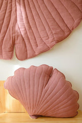 Linen “Dirty Pink” Ginkgo Leaf Mat Mat moimili.us 