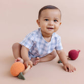 Cotton Crochet Rattle Fruit Orange Baby Toy Teether Spring The Blueberry Hill 