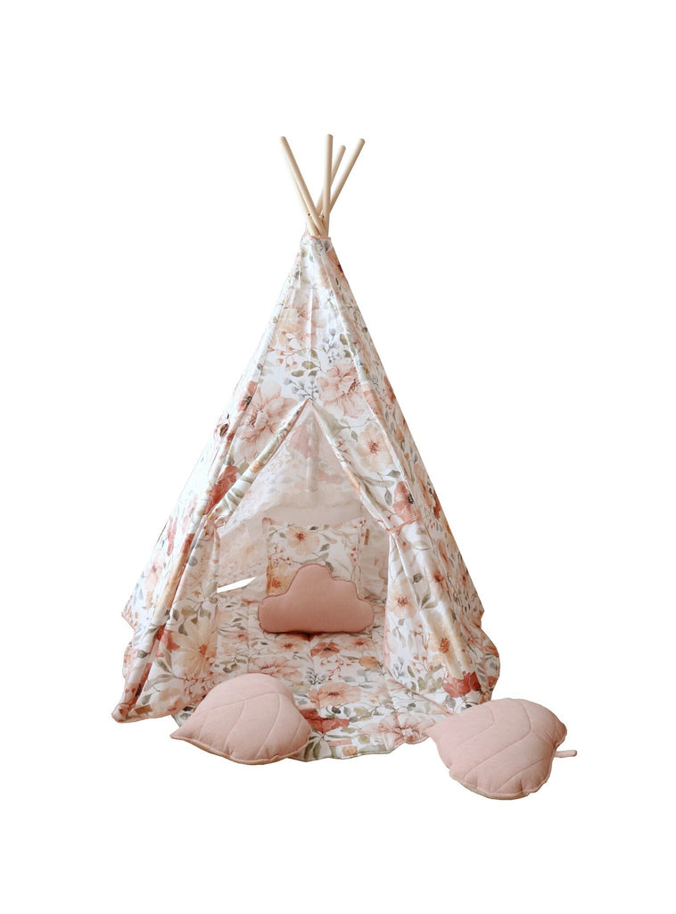“Flower power” Teepee Tent and Round Mat Set Set teepee with mat moimili.us 