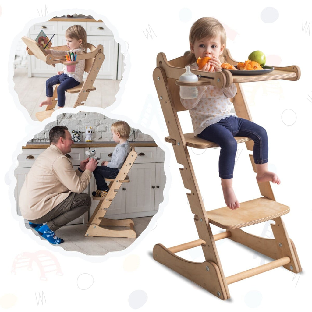 Growing Chair for Kids | Beige High Chairs & Booster Seats Goodevas Beige 