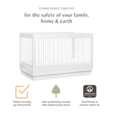 Harlow Acrylic 3-in-1 Convertible Crib with Toddler Bed Conversion Kit | White