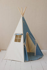 “Jeans” Teepee Tent with Pompoms Teepee tent moimili.us 