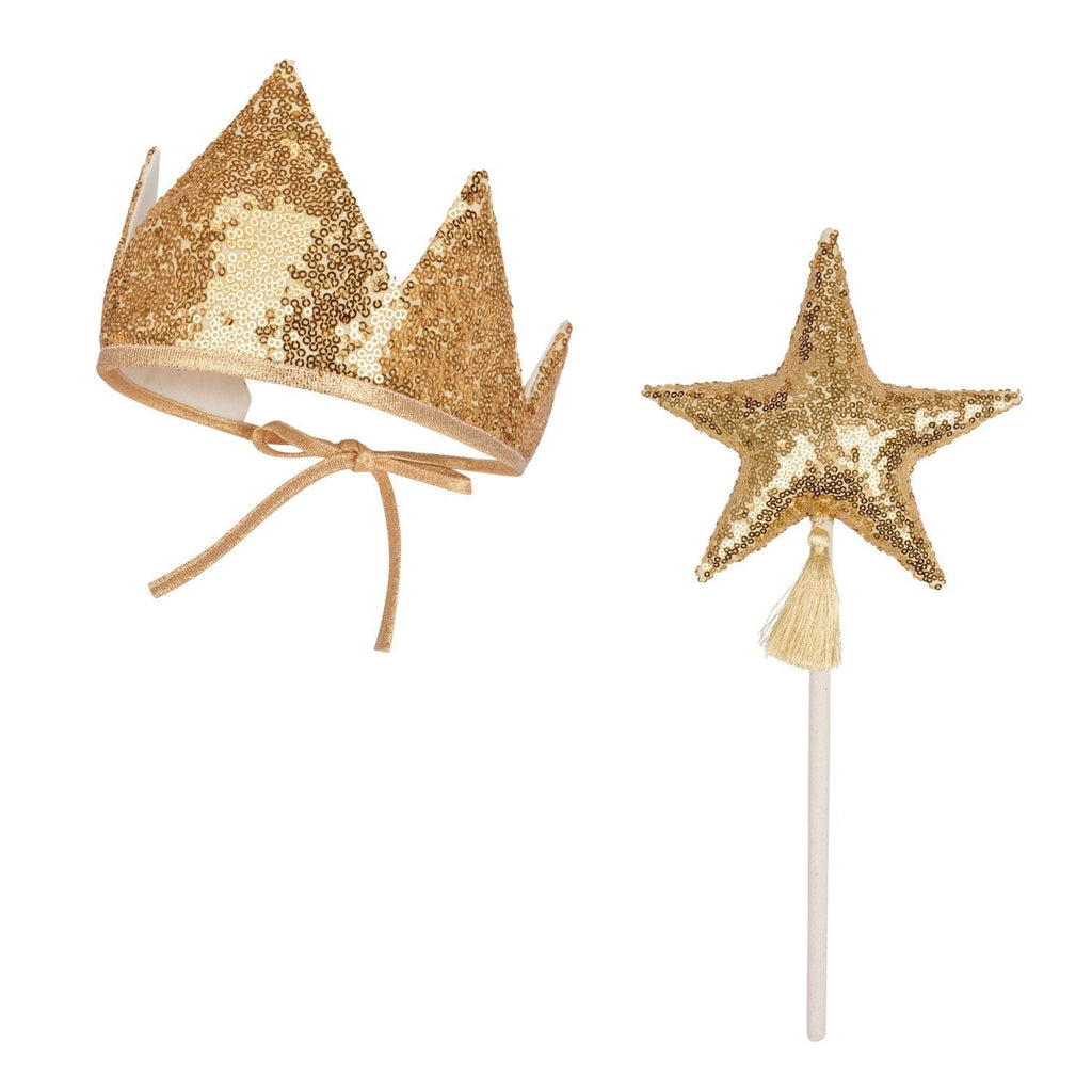 “Gold Sequins” Crown and Wand Magic Set Magic set moimili.us 