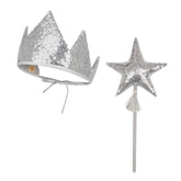 “Silver Sequins” Crown and Wand Magic Set Magic set moimili.us 