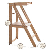 Foldable Step Stool for Toddlers - Kid Chair That Grows - Beige Kitchen Helper Tower Goodevas 