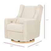 Kiwi Electronic Recliner and Swivel Glider in Teddy Loop with USB Port | Almond Teddy