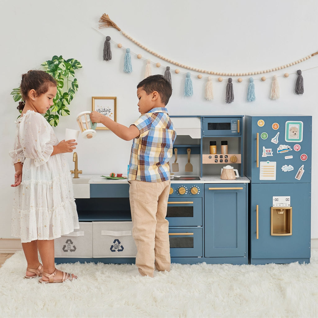 Little Chef Atlanta Modular Play Kitchen | Blue/Gold