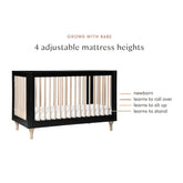 Lolly 3-in-1 Convertible Crib - Black / Washed Natural