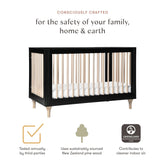 Lolly 3-in-1 Convertible Crib - Black / Washed Natural