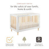 Lolly 3-in-1 Convertible Crib | White / Natural