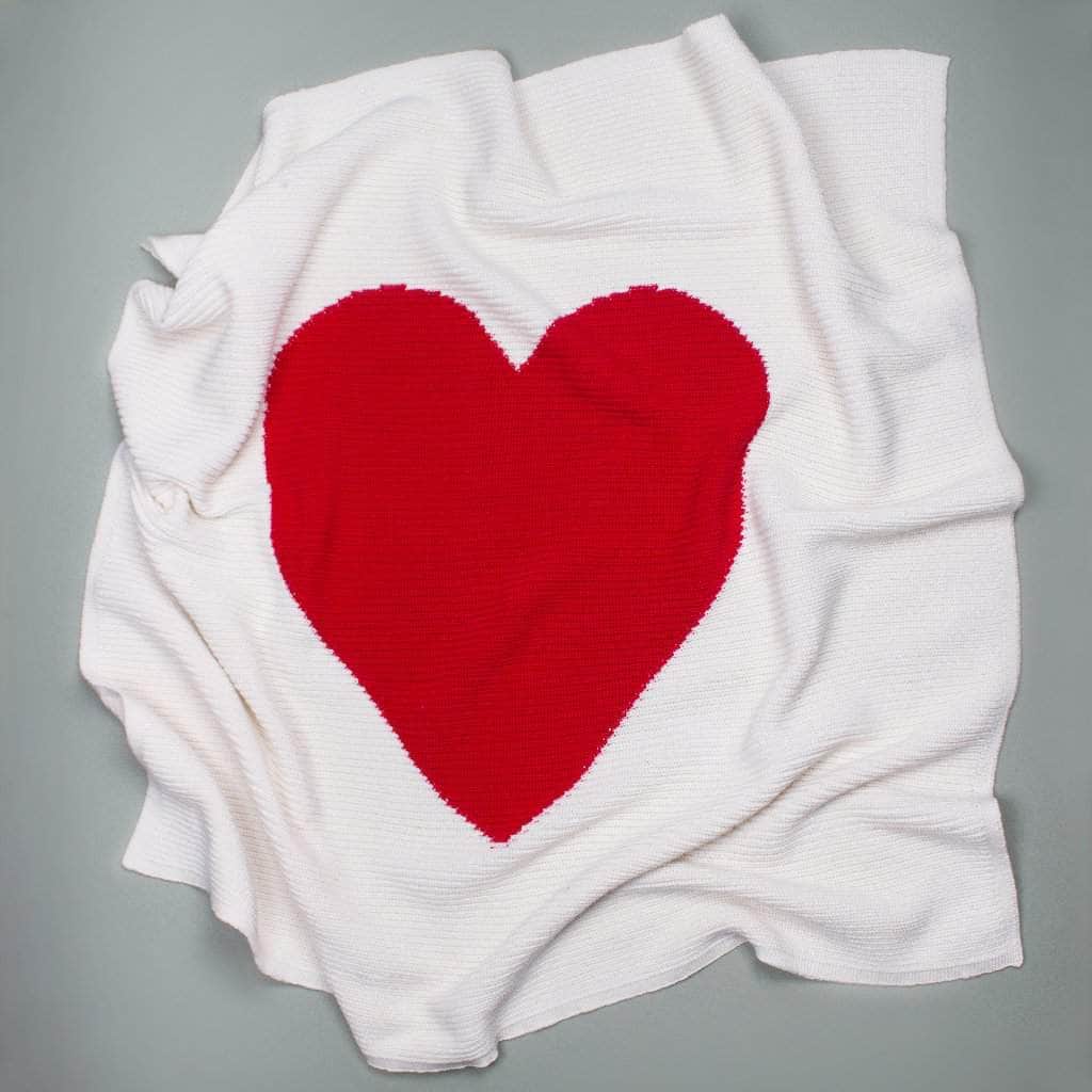 Cotton Baby Blankets | Heart Swaddles Estella Red 