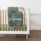 Mini Crib Sheet in GOTS Certified Organic Muslin Cotton | Ocean Waves