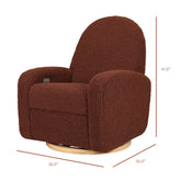 Nami Electronic Recliner and Swivel Glider Recliner in Teddy Loop with USB Port | Rouge Teddy Loop