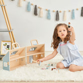 Olivia's Little World Quaint Portable Doll Cottage for 3.5" Dolls | Blue