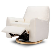 Sunday Power Recliner and Swivel Glider | Chantilly Sherpa with Light Wood Base Rocking Chairs Babyletto 