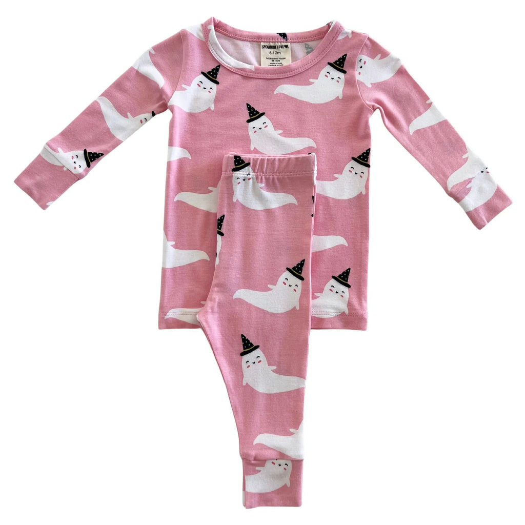 2-Piece Set | Pink Ghost Kids Pajamas SpearmintLOVE 