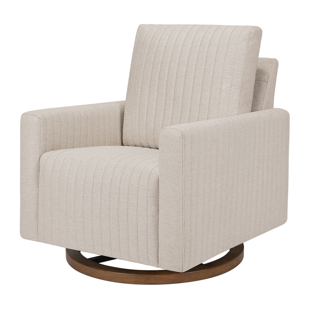 Poe Channeled Swivel Glider in Eco-Performance Fabric | Water Repellent & Stain Resistant | Beach