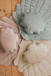 Large Velvet “Powder Mint” Shell Pillow Cushion moimili.us 
