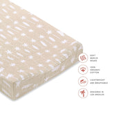 Quilted Changing Pad Cover in GOTS Certified Organic Muslin Cotton | Beach Bum