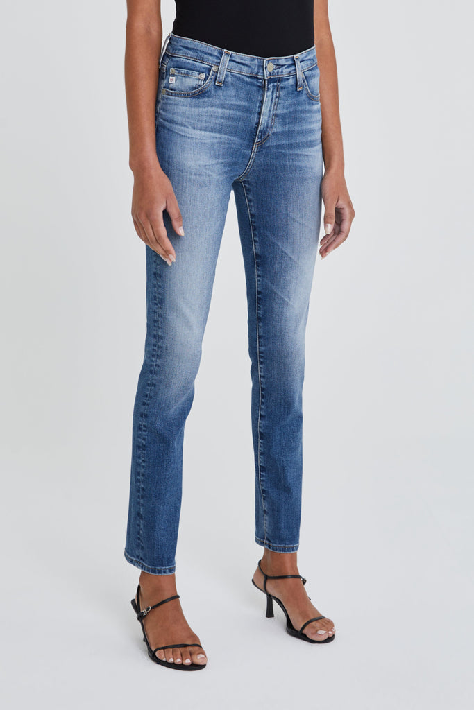 Mari | High Rise Slim Straight Jeans AG 23 15 YEARS SHORELINE 